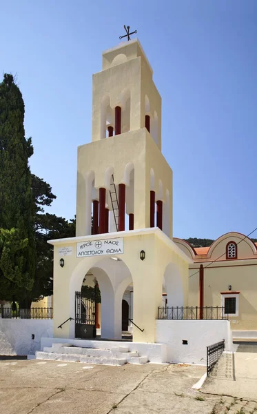 Igreja São Tomás Apóstolo Aldeia Monolithos Ilha Rodes Grécia — Fotografia de Stock