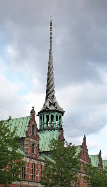 Borsa - Kopenhag 'da Borsen Borsbygningen. Danimarka