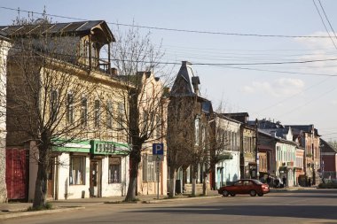 Kimry 'de eski bir cadde. Tver Oblastı. Rusya