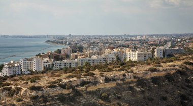 Limasol 'un panoramik görüntüsü. Kıbrıs