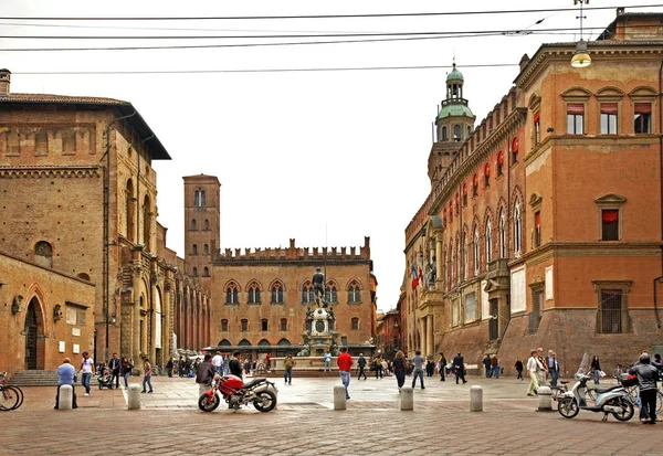 Piazza Nettuno Bologna Italy — Stock Photo, Image