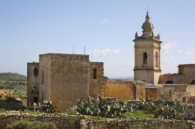 San Giuseppe Kilisesi ve Victoria 'daki Varsayım Katedrali. Gozo Adası. Malta
