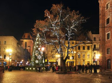 Torun 'daki Eski Pazar Meydanı. Polonya