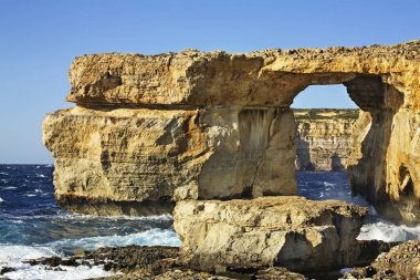 Gök Pencere - Gozo adasında tieqa zerqa. Dwejra Körfezi. Malta