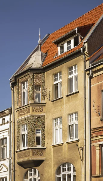 Fragmento Casa Antigua Plaza Stare Miasto Olsztyn Polonia — Foto de Stock