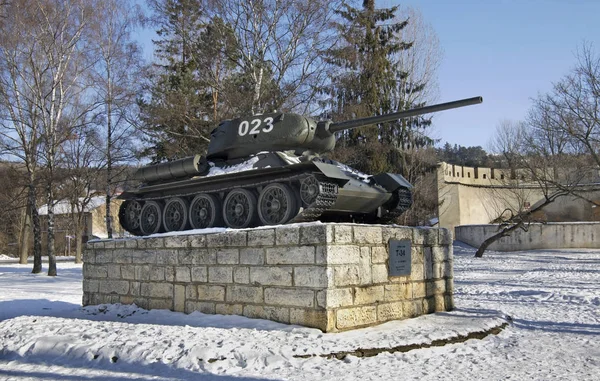 Monument Van Bevrijding Van Stad 1945 Met Kezmarok Slowakije — Stockfoto