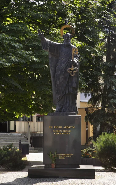 Monumento Pietro Apostolo Ciechanow Polonia — Foto Stock