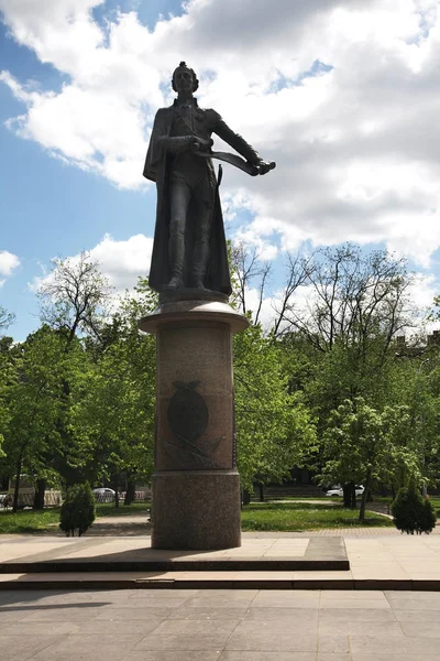 Monumento Alexander Suvorov Krasnodar Rusia — Foto de Stock