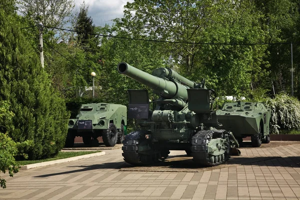 Sprzęt Wojskowy Park Lecie Zwycięstwo Krasnodar Rosja — Zdjęcie stockowe