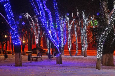 Kaluga 'nın tatil süslemeleri. Rusya