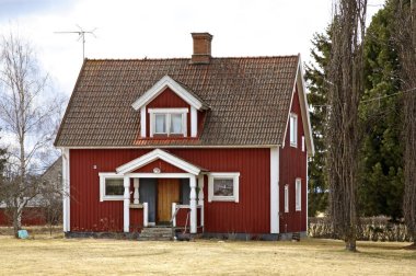 Nusnas 'ta bir bina. Dalarna ilçesi. İsveç