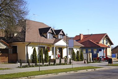 Nieborow köyünde bir sokak. Polonya