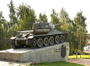 Naro-Fominsk 'teki Tank T-34 anıtı. Rusya
