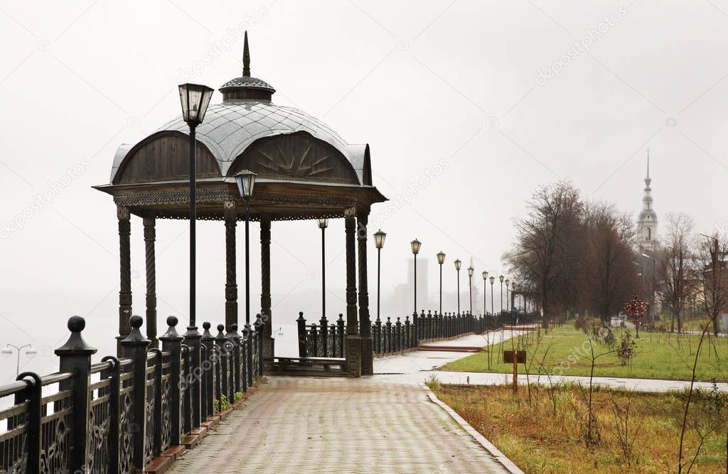 Volga Boulevard in Kineshma. Ivanovo region. Russia