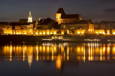 Torun 'un manzarası. Polonya