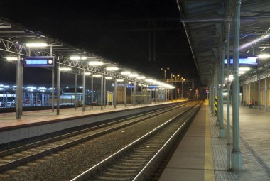 Torun 'daki Torun Parlak Tren İstasyonu. Polonya