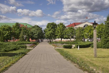 Lepel 'deki Central Square' e park et. Beyaz Rusya