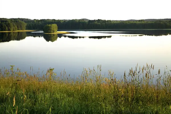 Lago Maselga Aldeia Maselga Distrito Kargopol Oblast Arkhangelsk Rússia — Fotografia de Stock