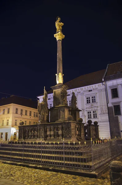 Plakový Sloup Náměstí Republiky Plzni Česká Republika — Stock fotografie