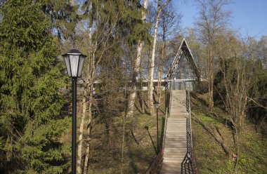 Abramtsevo 'daki tren istasyonu. Rusya