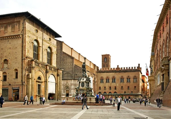 Piazza Nettuno Болоньї Італія — стокове фото