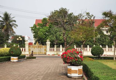 Patuxay (Patuxai) parkı Vientiane 'de. Laos