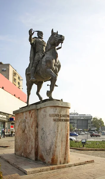 Monumento Skanderbeg Skopje Macedonia — Foto de Stock