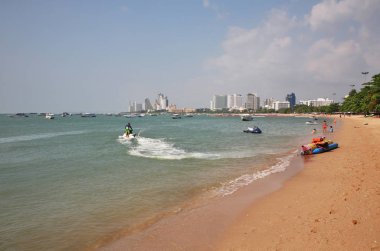 Pattaya 'da bir plaj. Tayland Krallığı