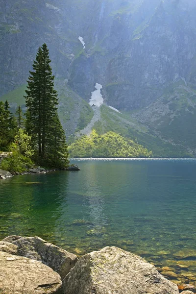 Lago Sea Eye Morskie Oko Cerca Zakopane Polonia — Foto de Stock