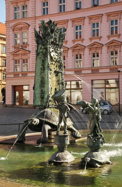 Fountain Upper Square Horni Namesti Olomouc Moravia Czech Republic — Stock Photo, Image