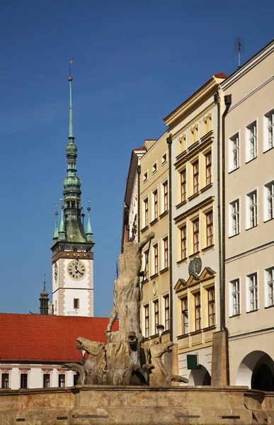 Fuente Neptuno Plaza Inferior Dolni Namesti Olomouc Moravia República Checa — Foto de Stock