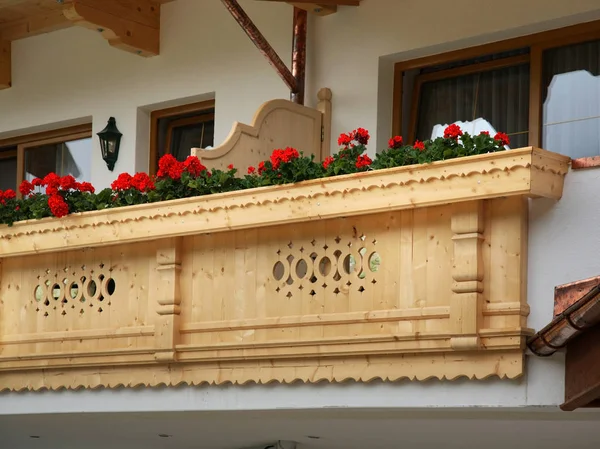 Balcón Casa Mayrhofen Austria — Foto de Stock