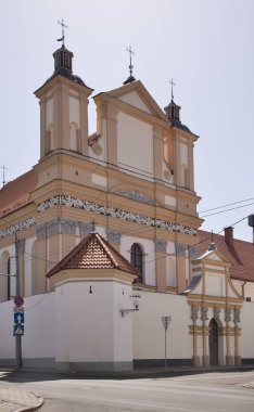Grodno 'daki Kutsal Bakire Meryem Kilisesi. Grodno 'daki Belarus. Beyaz Rusya