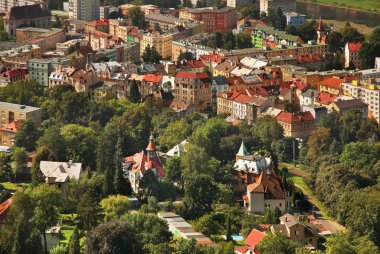 Decin 'in panoramik görüntüsü. Çek Cumhuriyeti