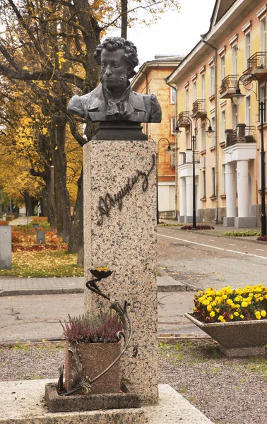 Monument Alexander Pushkin Narva Estonia — Stock Photo, Image