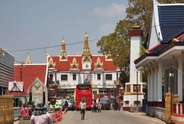 Poipet 'te Tayland ve Kamboçya arasında sınır geçişi. Kamboçya