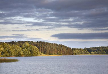 Akmena Gölü manzarası. Litvanya