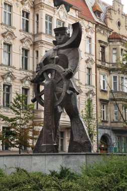 Monument to Sailor at Alley of Pope John Paul II in Szczecin. Poland
