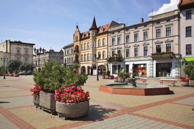 Chelmza 'daki eski pazar meydanı. Polonya