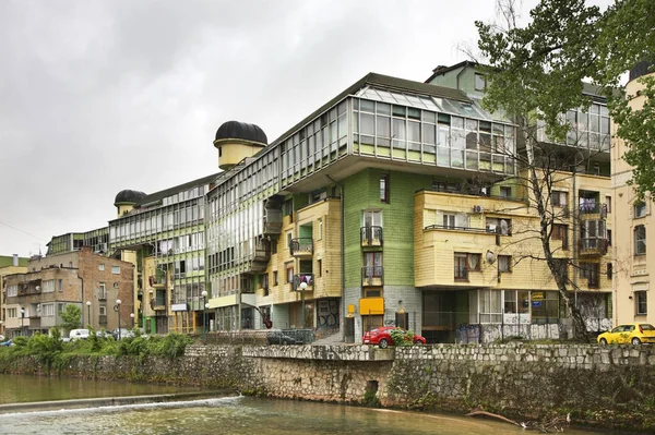 Embankment Miljacka River Sarajevo Bosnia Herzegovina — Foto de Stock