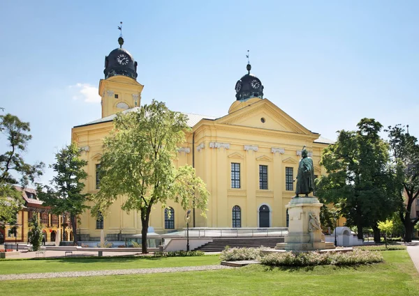 Große Reformierte Kirche Und Denkmal Für Stiefel Bocskay Debrecen Ungarn — Stockfoto