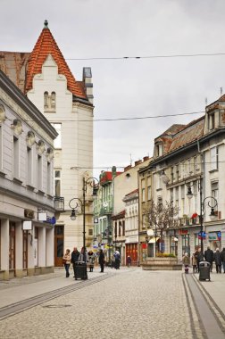 Nowy Sacz 'deki yaya sokağı. Polonya