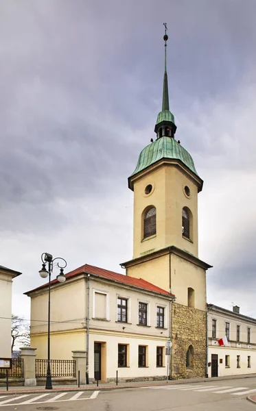 Campanario Iglesia Evangélica Nowy Sacz Polonia —  Fotos de Stock