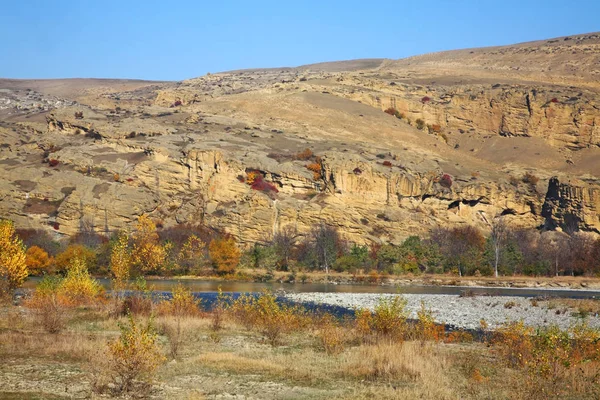 Rzeka Kura Uplistsikhe Niedaleko Gori Region Shida Kartli Gruzja — Zdjęcie stockowe