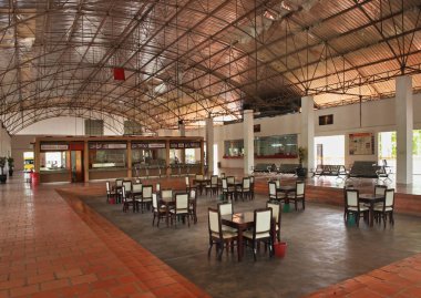 Poipet 'teki uluslararası otobüs terminali. Kamboçya