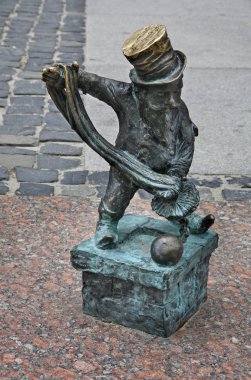 Wroclaw 'daki Gnom Florianek. Polonya