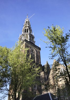 Amsterdam 'daki Oude Kerk (Eski Kilise). Hollanda