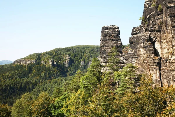 ボヘミアン スイスでの石の指 エルベ サンドストーン山脈 レンスコ近郊 ボヘミア Czech Republic — ストック写真