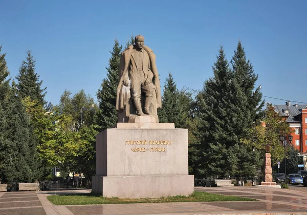 Denkmal Für Grigori Gurkin Gorno Altajsk Altai Republik Russland — Stockfoto