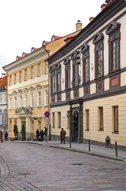 Vilnius 'ta eski bir cadde. Litvanya